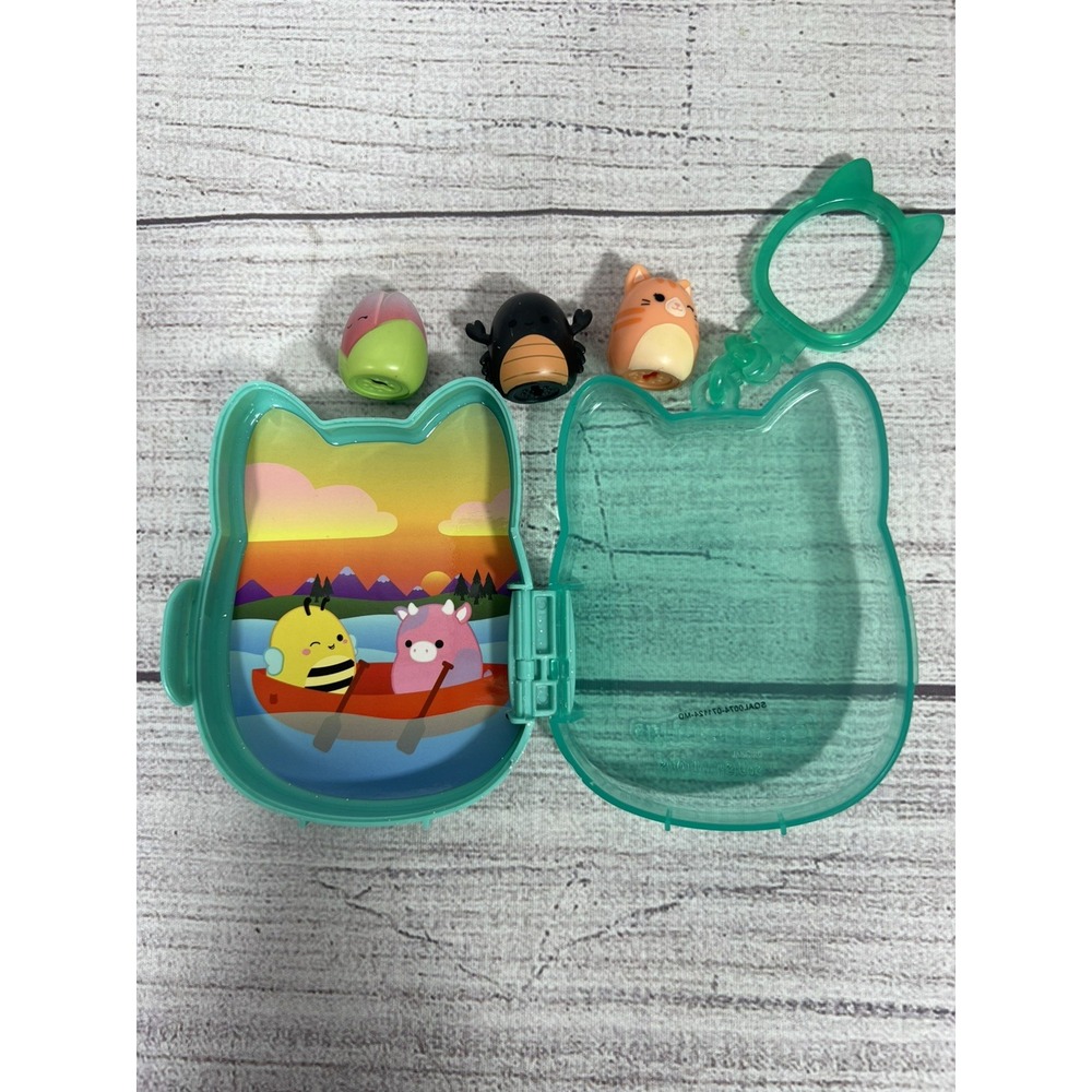 Squishmallow Mini Squish Squish-A-Longs w/ Cat Carrying Case Clip
